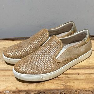 Johnston & Murphy Leather Woven slip on sneakers Size 10M A46‎